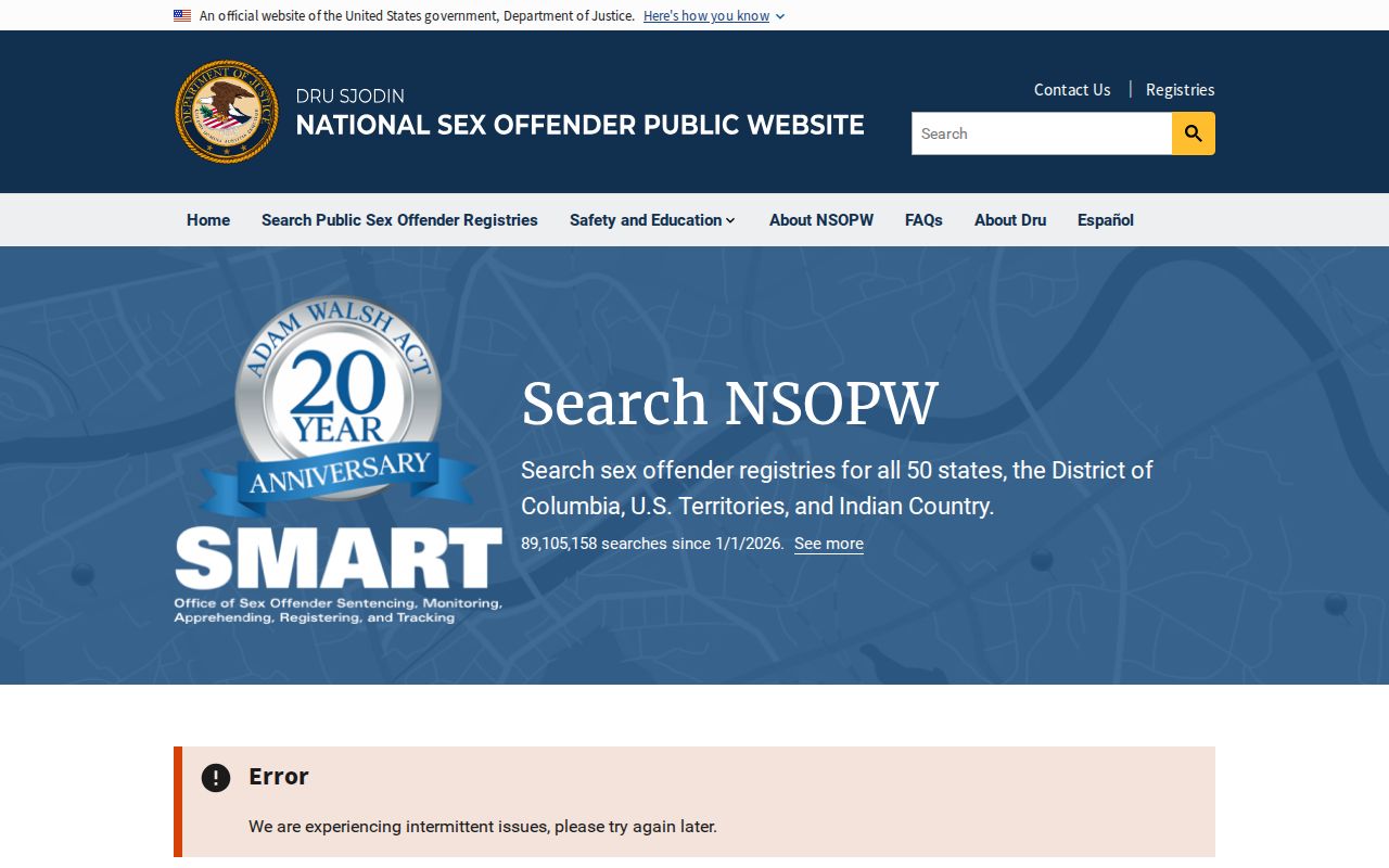 Bertie County sex offender check using the national NSOPW search